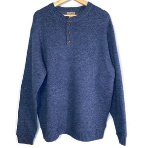 L.L. Bean Pullover Lambswool Henley Sweater (L)